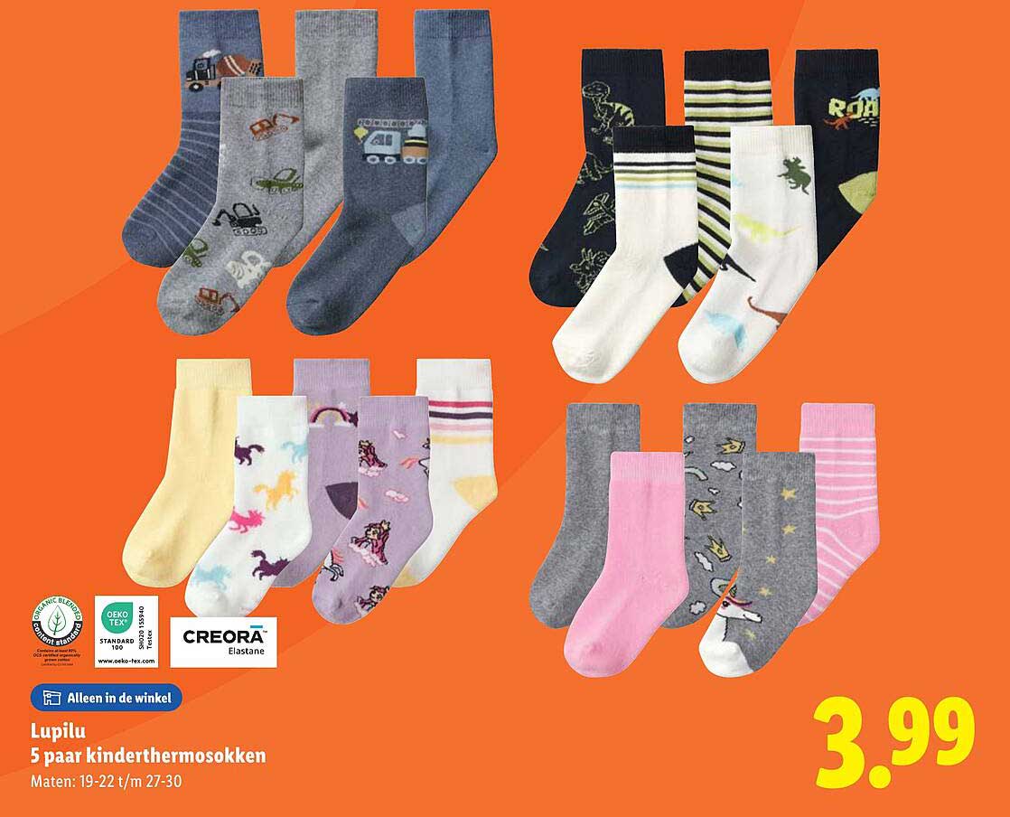 Lupilu 5 paar kinderthermosokken