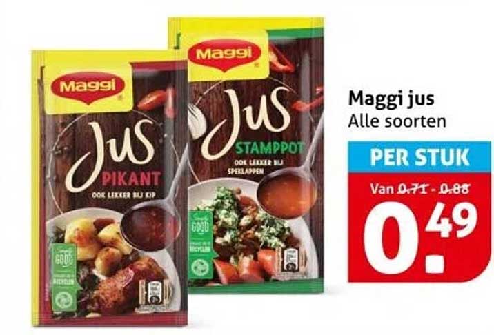 Maggi jus Alle soorten