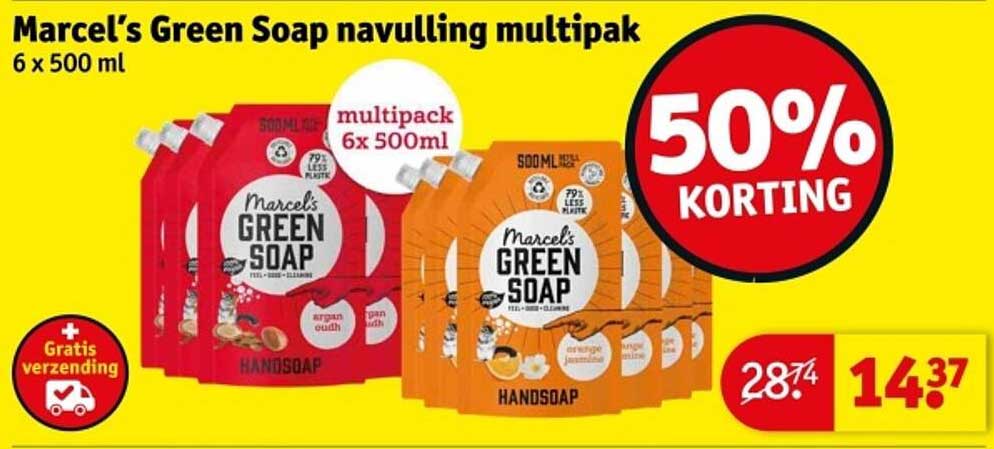 Marcel's Green Soap navulling multipak 6 x 500 ml
