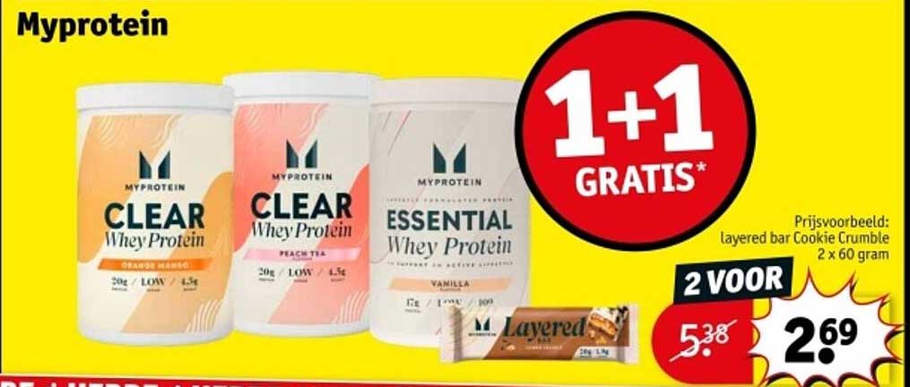 Myprotein 1+1 Gratis aanbieding