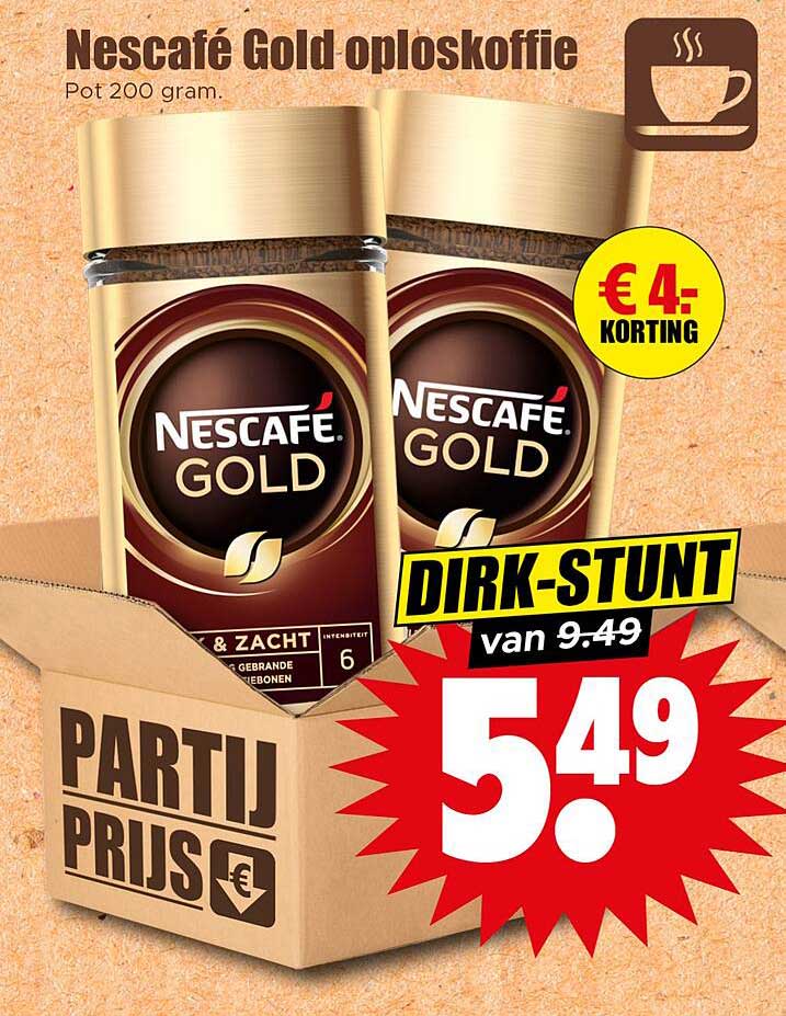 Nescafé Gold oploskoffie Pot 200 gram.