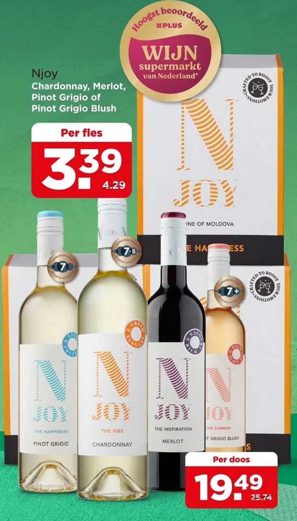 Njoy Chardonnay, Merlot, Pinot Grigio of Pinot Grigio Blush