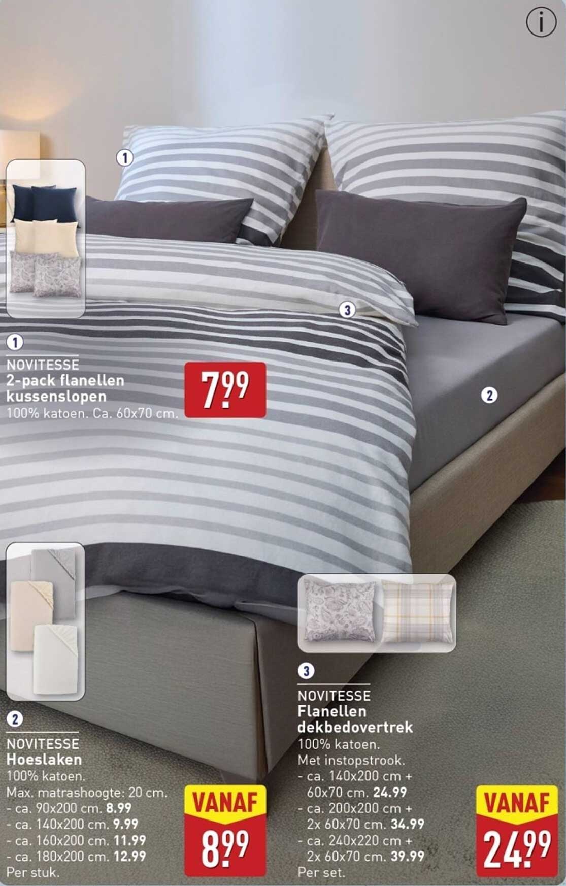 NOVITESSE 2-pack flanellen kussenslopen