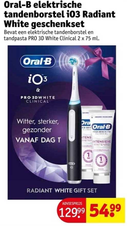 Oral-B elektrische tandenborstel iO3 Radiant White geschenkset