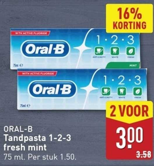 ORAL-B Tandpasta 1-2-3 fresh mint