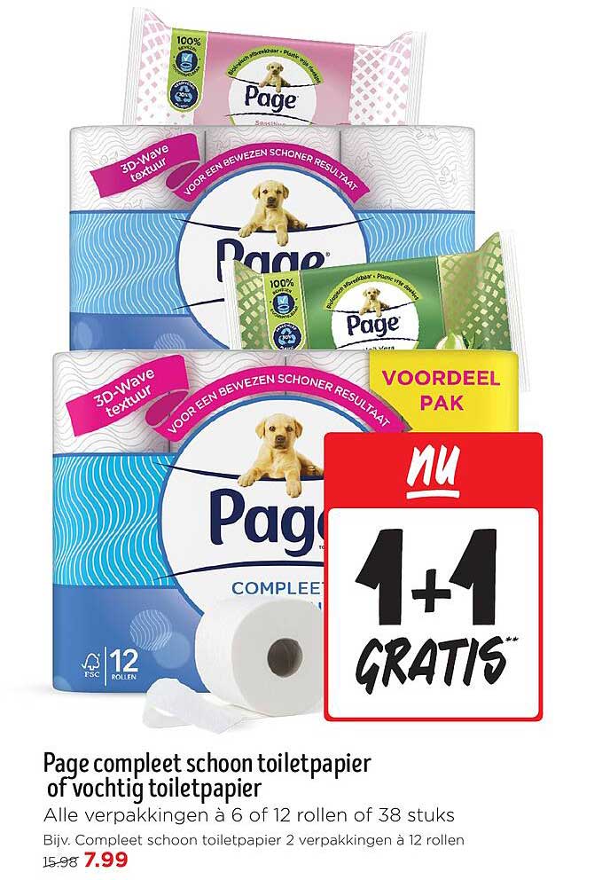 Page compleet schoon toiletpapier of vochtig toiletpapier