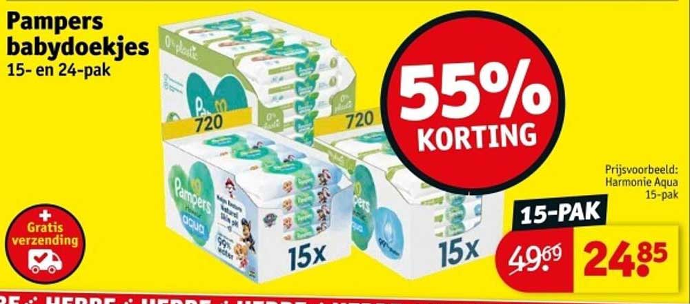 Pampers babydoekjes 15- en 24-pak