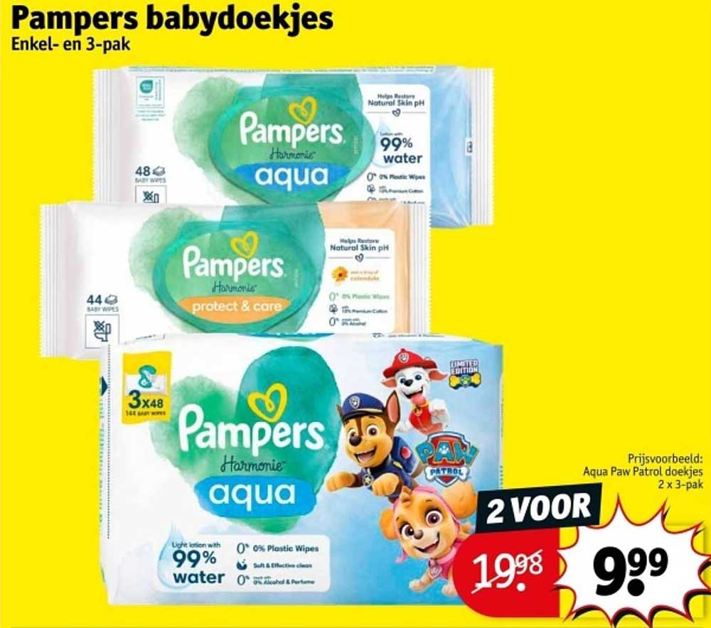 Pampers babydoekjes Enkel- en 3-pak