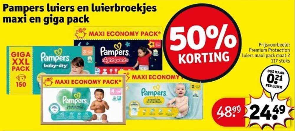 Pampers luieres en luierbroekjes maxi en giga pack
