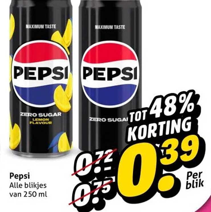 Pepsi Alle blikjes van 250 ml