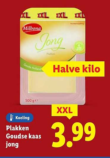 Plakken Goudse kaas jong