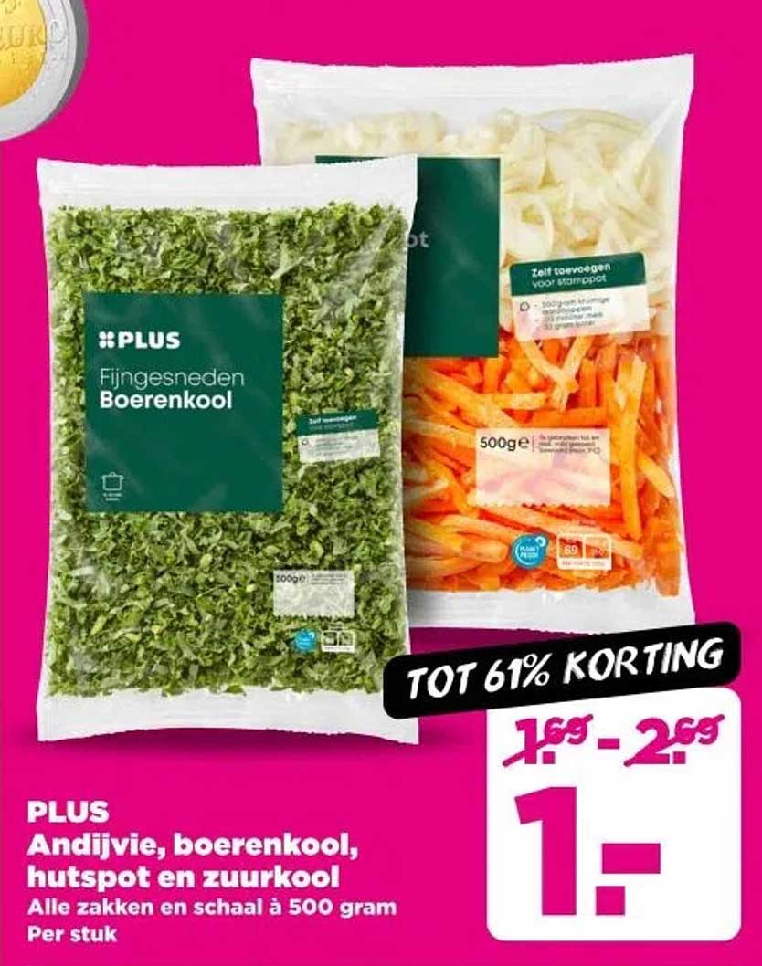 PLUS Andijvie, boerenkool, hutspot en zuurkool