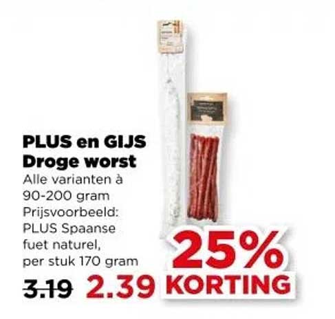 PLUS en GIJS Droge worst