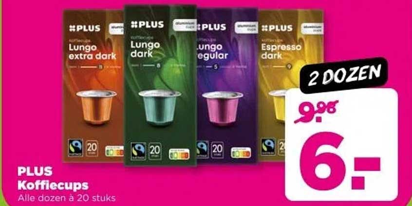 PLUS Koffiecups - 2 Dozen voor 6,-