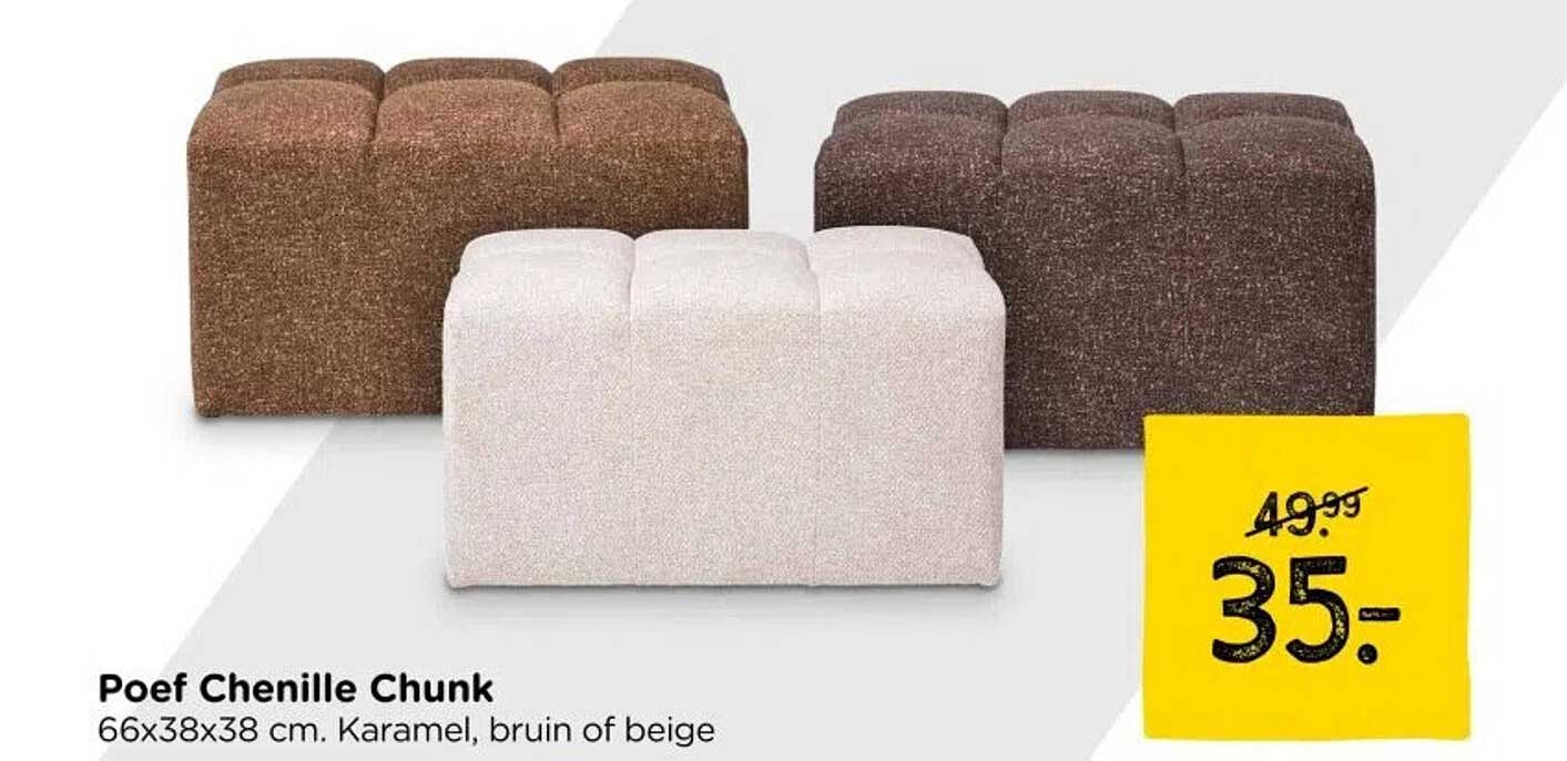 Poef Chenille Chunk