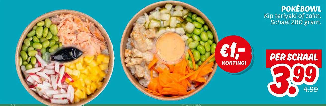 POKÉBOWL Kip teriyaki of zalm. Schaals 280 gram.