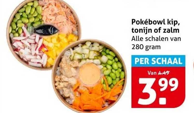 Pokébowl kip, tonijn of zalm