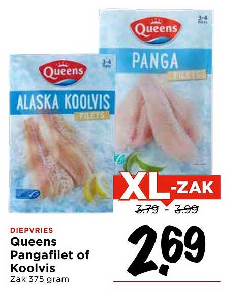 Queens Pangafilet of Koolvis Zak 375 gram