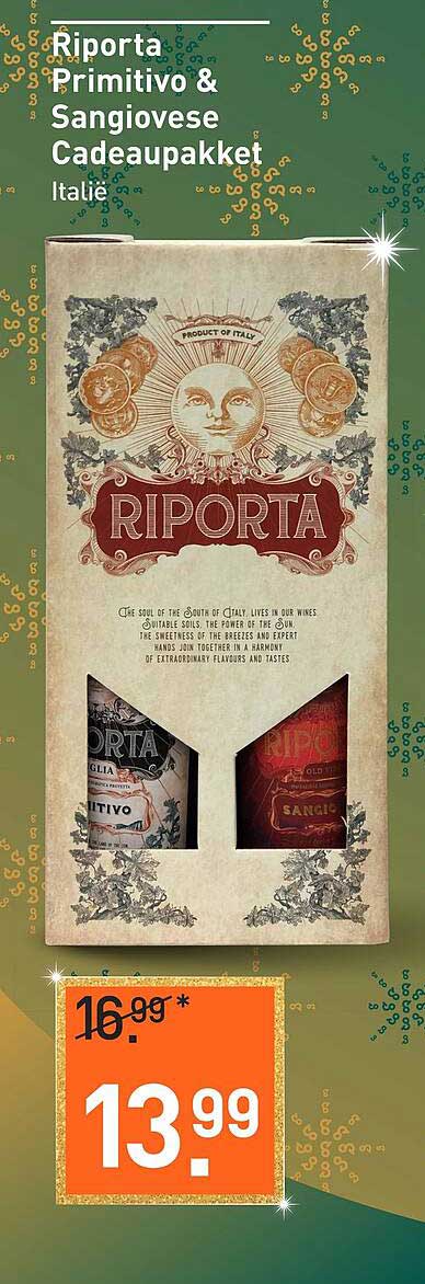 Riporta Primitivo & Sangiovese Cadeaupakket