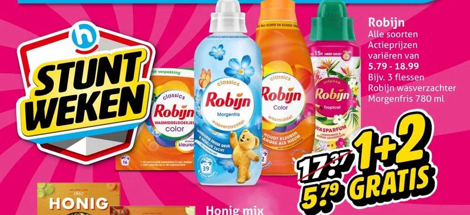 Robijn wasverzachter Morgenfris 780 ml 1+2 GRATIS