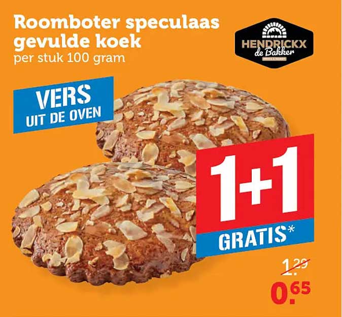 Roomboter speculaas gevulde koek per stuk 100 gram