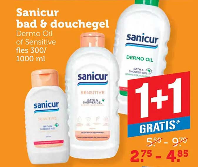 Sanicur bad & douchegel Dermo Oil of Sensitive fles 300/1000 ml