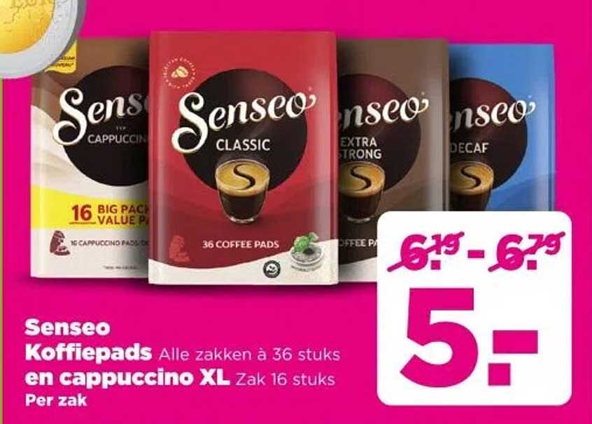 Senseo Koffiepads Alle zakken à 36 stuks en cappuccino XL Zak 16 stuks