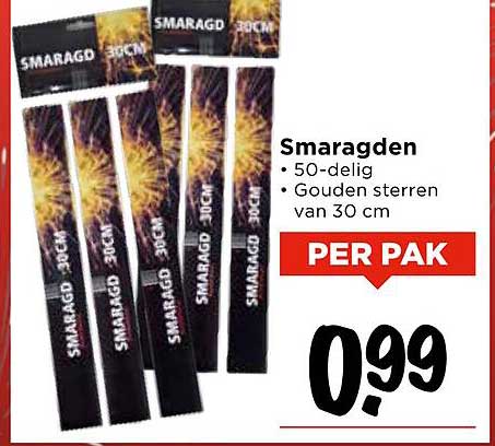 Smaragden - 50-delig, Gouden sterren van 30 cm