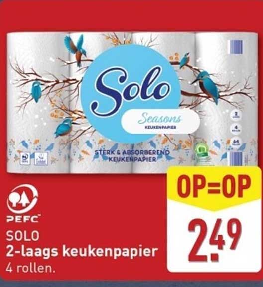 SOLO 2-laags keukenpapier 4 rollen