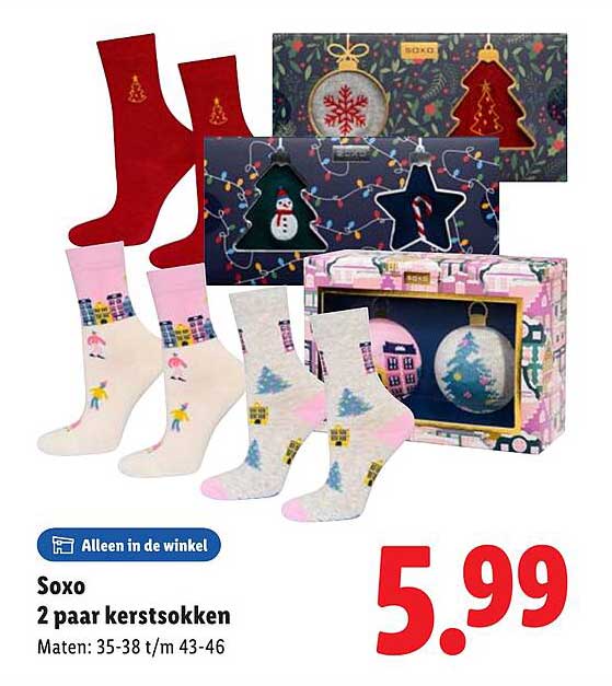 Soxo 2 paar kerst sokken