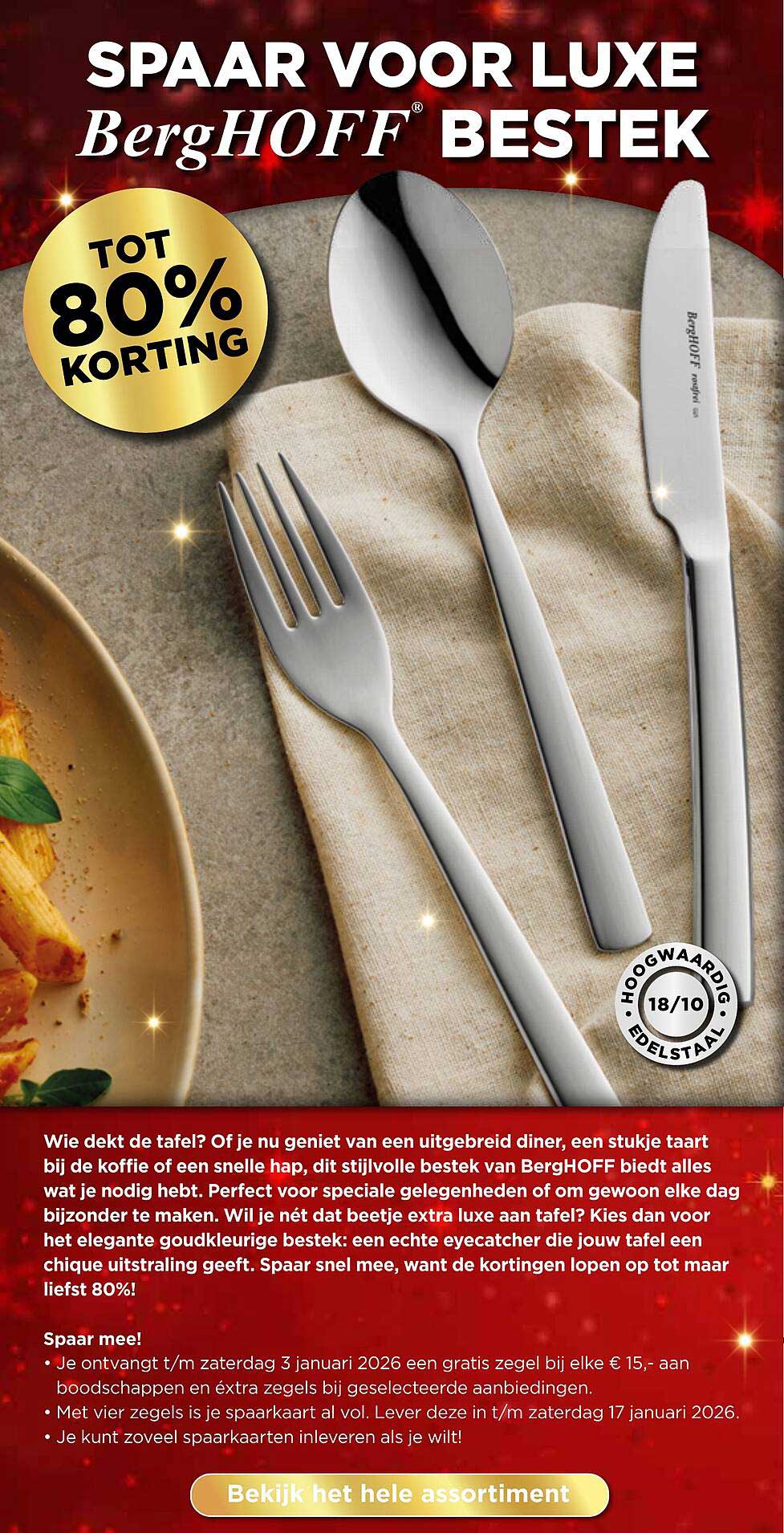 SPARAAR VOOR LUXE BergHOFF® BESTEK TOT 80% KORTING