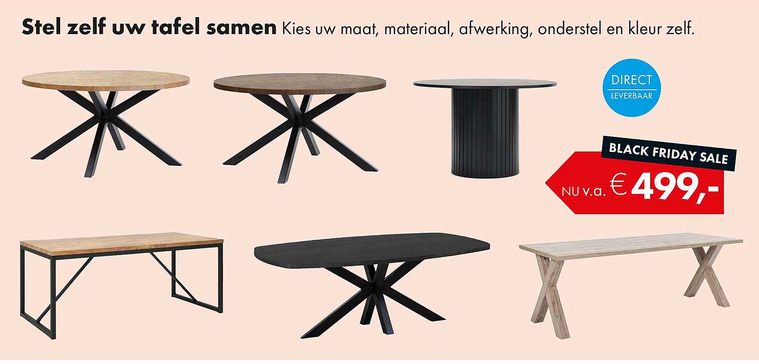 Stel zelf uw tafel samen