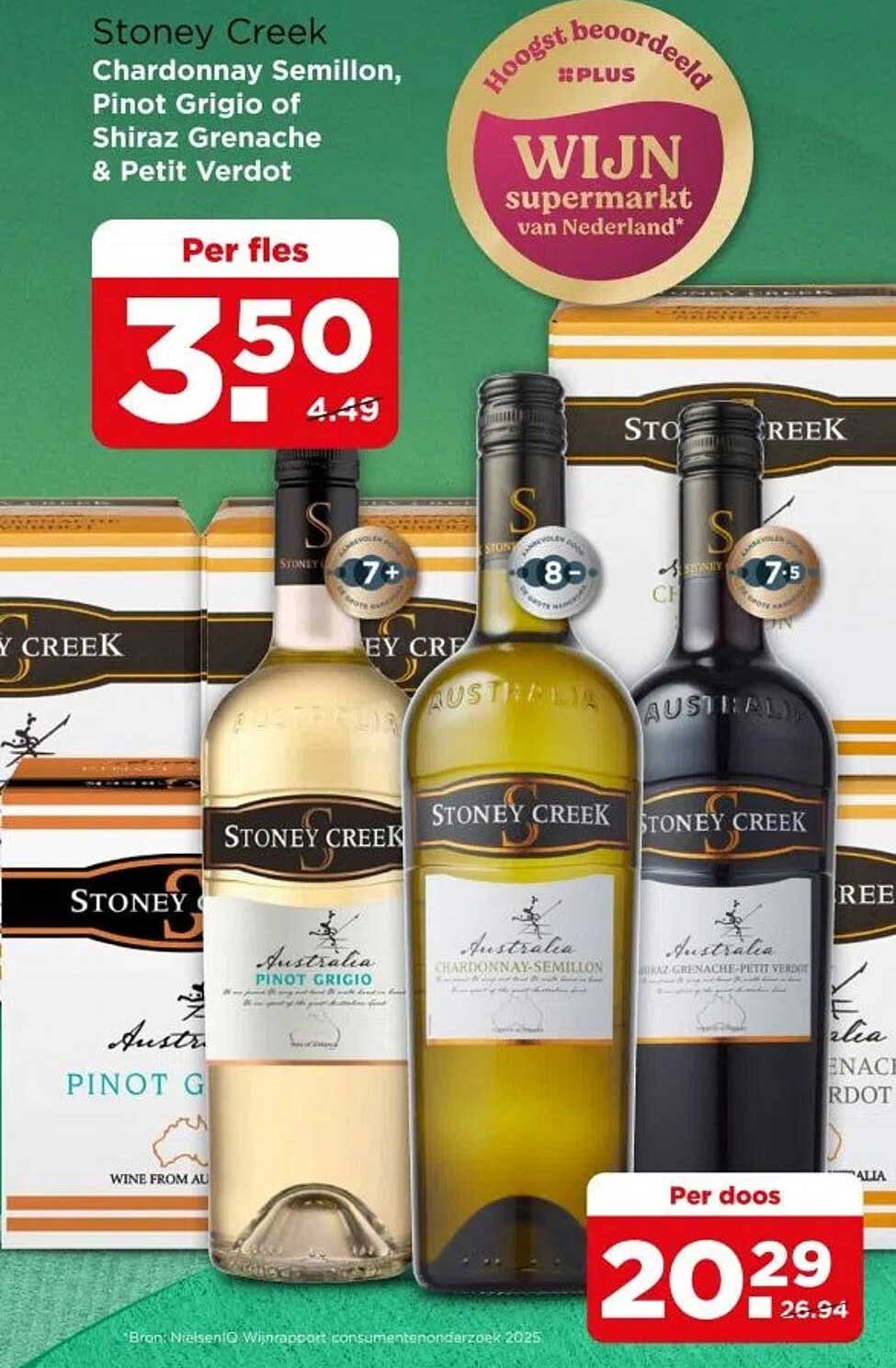 Stoney Creek Chardonnay Semillon, Pinot Grigio of Shiraz Grenache & Petit Verdot
