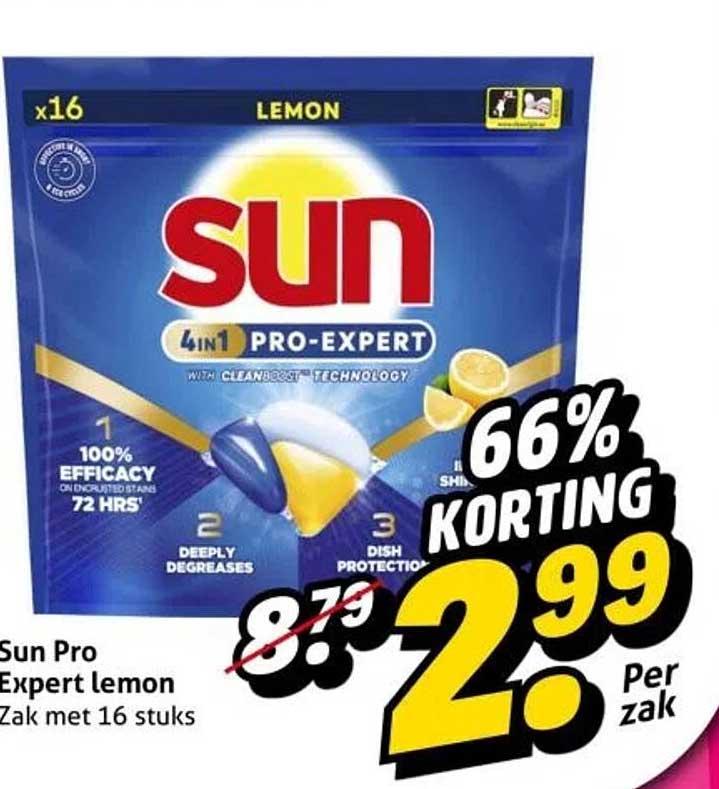 Sun Pro Expert lemon Zak met 16 stuks