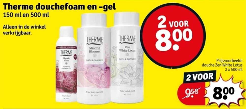 Therme douchefoam en -gel 150 ml en 500 ml