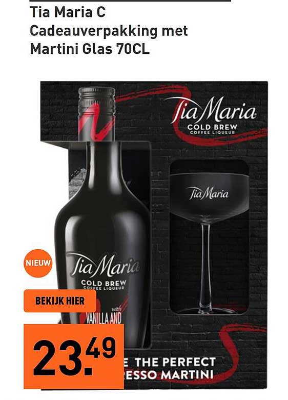Tia Maria C Cadeauverpakking met Martini Glas 70CL