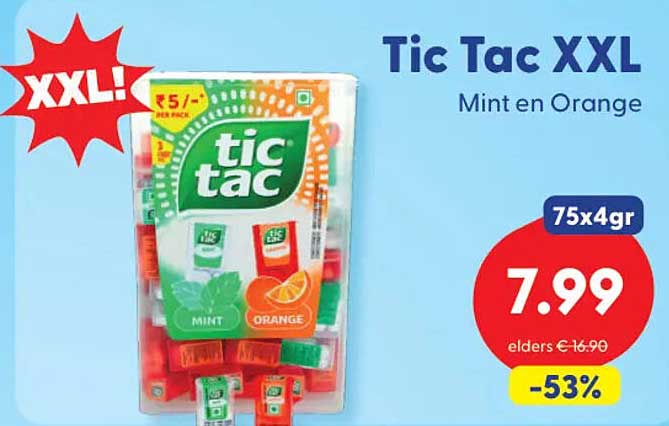 Tic Tac XXL Mint en Orange
