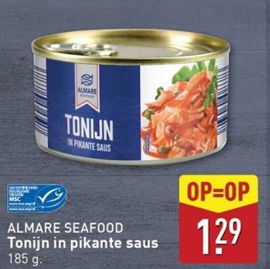 Tonijn in pikante saus