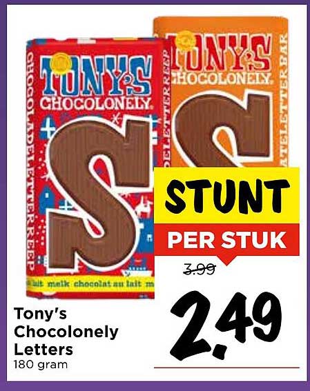 Tony's Chocolonely Letters 180 gram