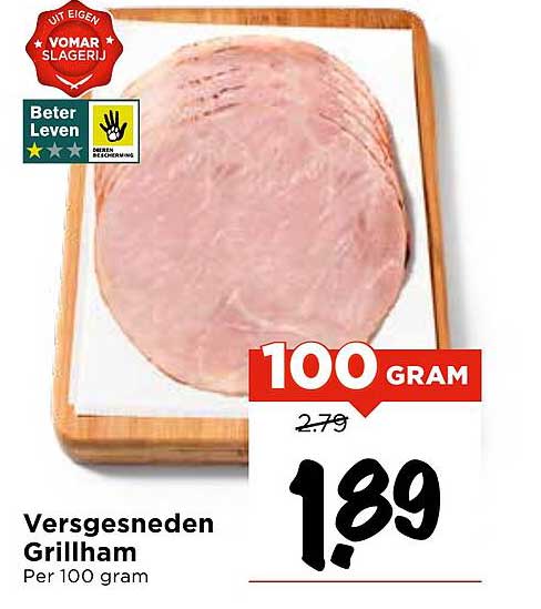 Versgesneden Grillham