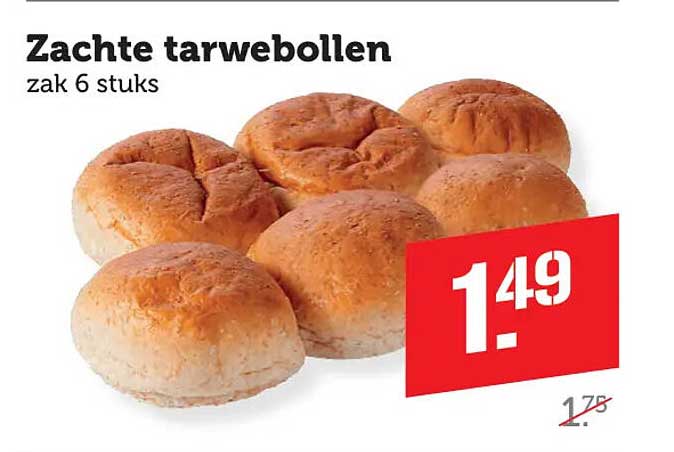 Zachte tarwebollen zak 6 stuks