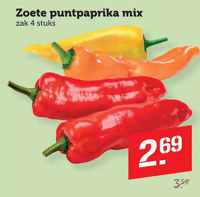 Zoete puntpaprika mix zak 4 stuks