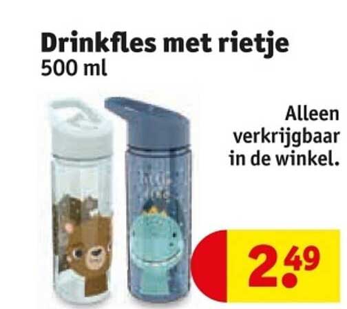 Drinkfles met rietje 500 ml