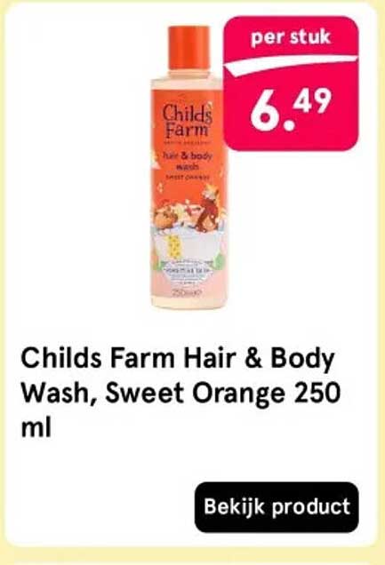 Childs Farm Hair & Body Wash, Sweet Orange 250 ml