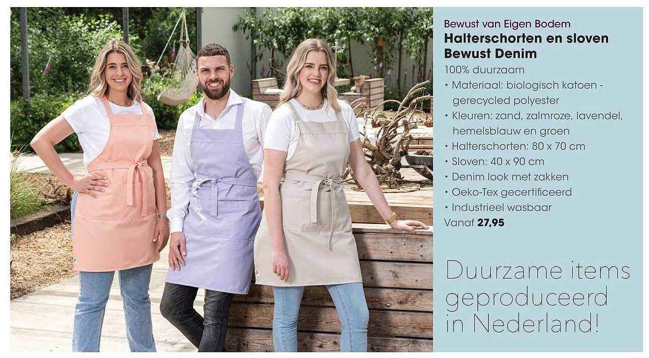 Halterschorten en sloven Bewust Denim