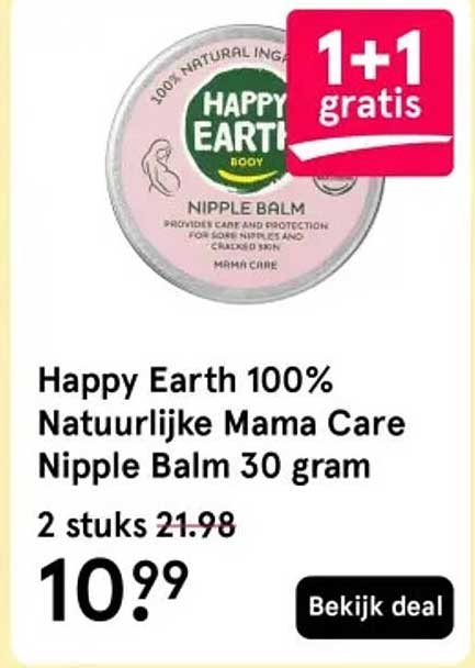 Happy Earth 100% Natuurlijke Mama Care Nipple Balm 30 gram