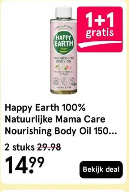 Happy Earth 100% Natuurlijke Mama Care Nourishing Body Oil 150...
