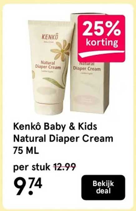 Kenkô Baby & Kids Natural Diaper Cream 75 ML