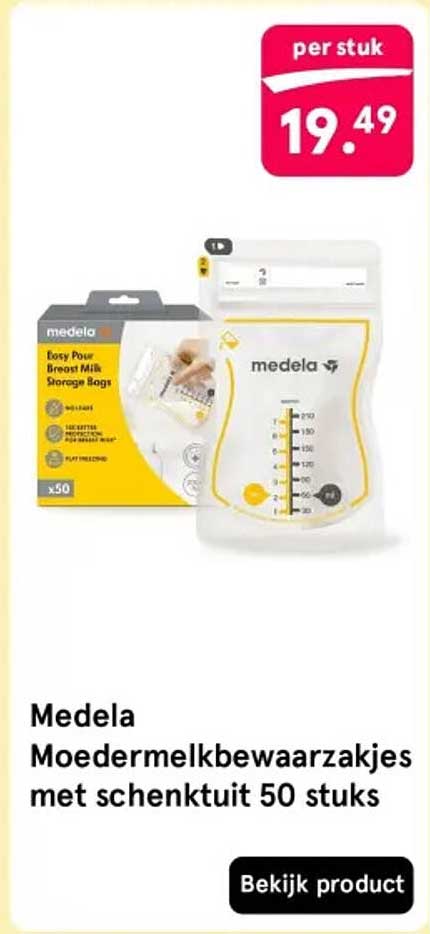 Medela Moedermelkbewaarkzakjes met schentkuit 50 stuks