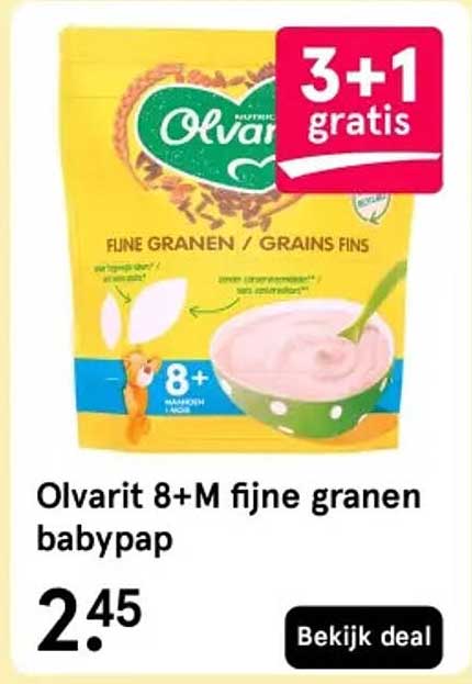 Olvarit 8+M fijne granen babypap